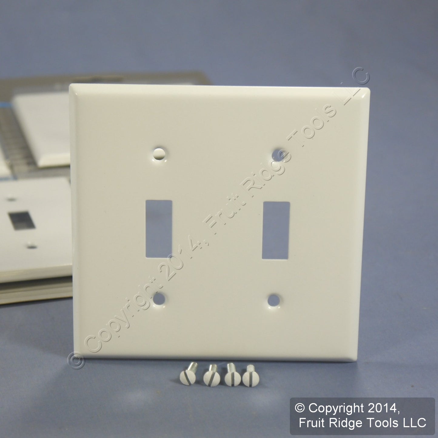 Leviton 89999 White 2-Gang Toggle Painted Metal Standard Wallplate Cover 10-pack
