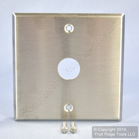 Leviton 90001-S3-33 2-Gang Stainless Steel Non-Magnetic Phone Cable Wallplate