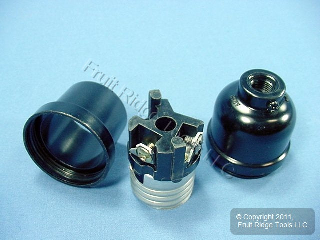 Leviton Black Keyless Light Socket Lamp Holder 1/8 IPS Threaded Cap 660W 95080