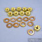 10 Leviton 16 Series Panel Receptacle Brass Hex Nuts & Copper Lockwashers A0009