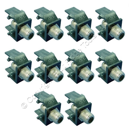 10 Leviton Acenti Black Onyx Quickport F-Type Coaxial Cable Jacks 75-Ohm AC084