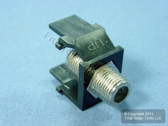 Leviton AC084-FEF Black Onyx Acenti Quickport F-Type Coaxial Cable Jack 75-Ohm