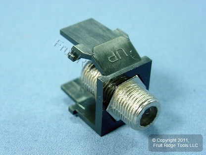 Leviton AC084-FEF Black Onyx Acenti Quickport F-Type Coaxial Cable Jack 75-Ohm