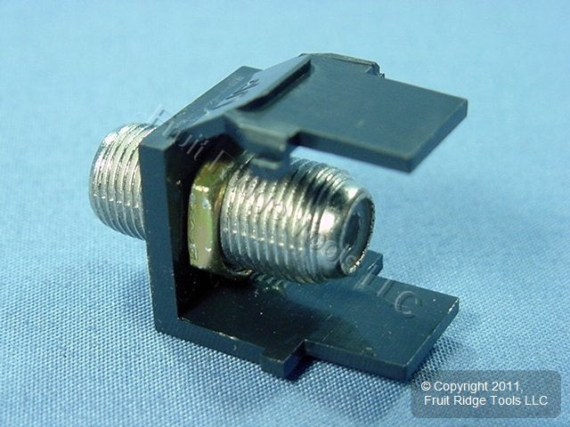 Leviton AC084-FEF Black Onyx Acenti Quickport F-Type Coaxial Cable Jack 75-Ohm