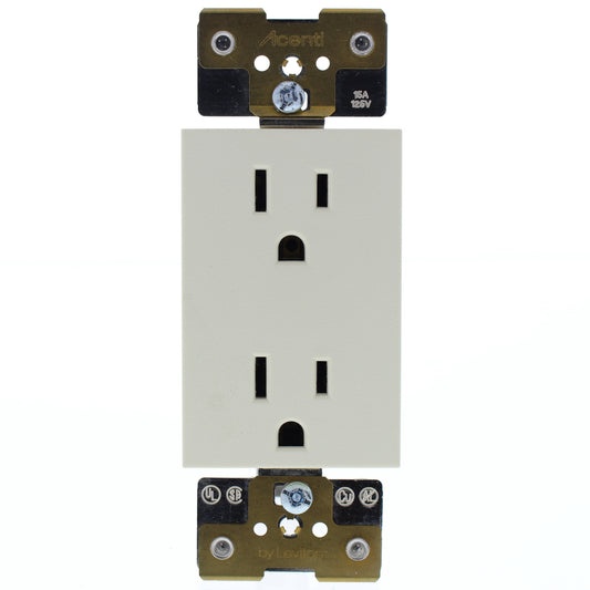 Leviton AC215-NTL Acenti 15A Natural Receptacle Duplex Outlet Bulk 5-15R 125V