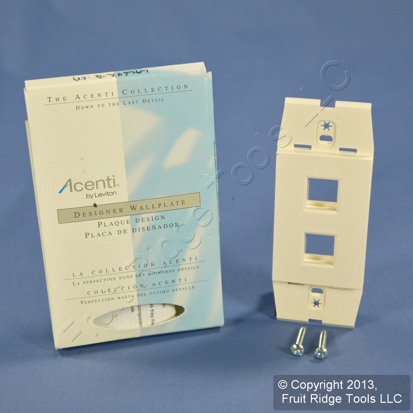 Leviton AC642-Q Quartz Acenti Quickport 1-Gang 2-Port Nylon Wallplate Insert