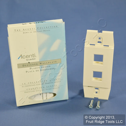 Leviton AC642-Q Quartz Acenti Quickport 1-Gang 2-Port Nylon Wallplate Insert