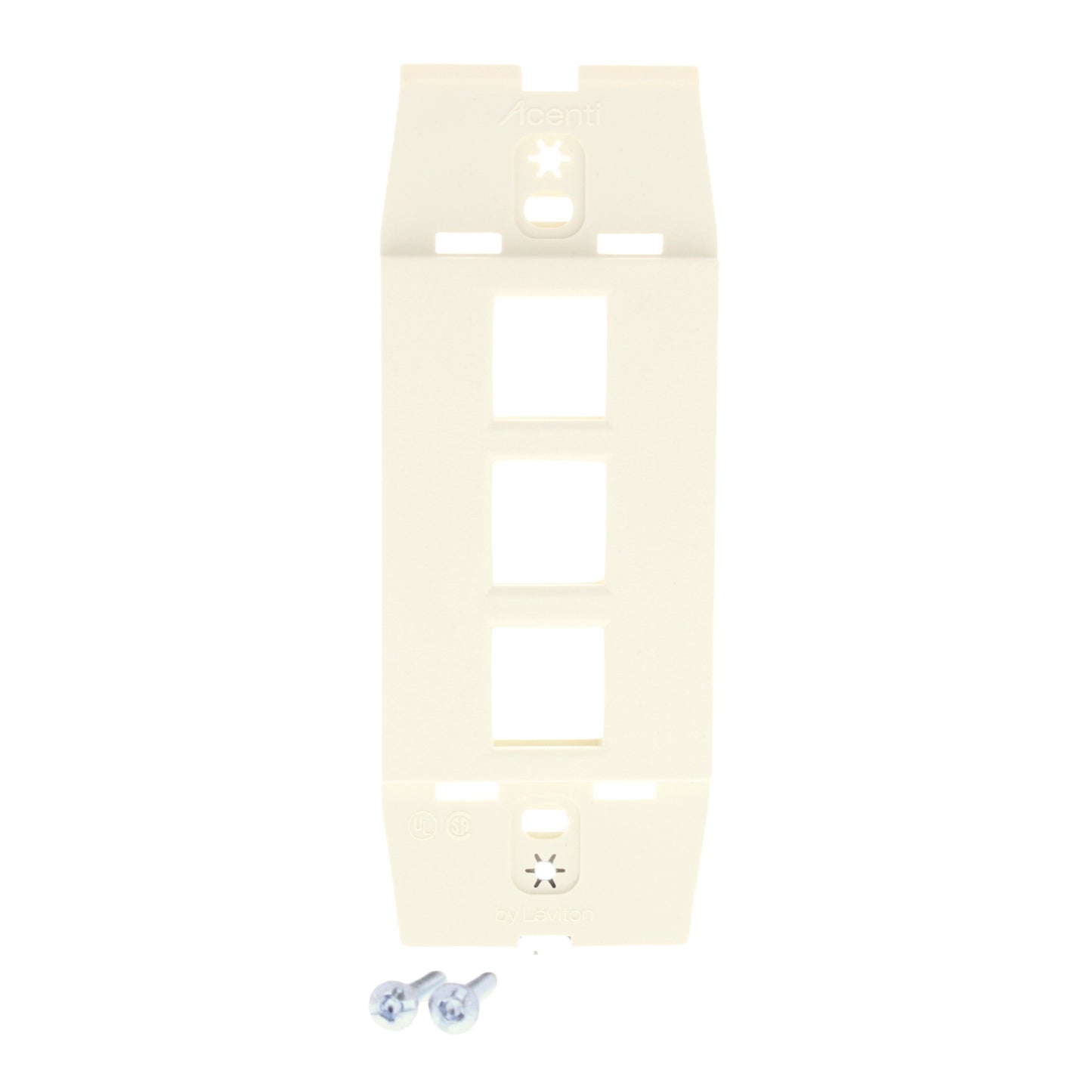 Leviton AC643-NTL Natural Acenti Quickport 1-Gang 3-Port Nylon Wallplate Insert