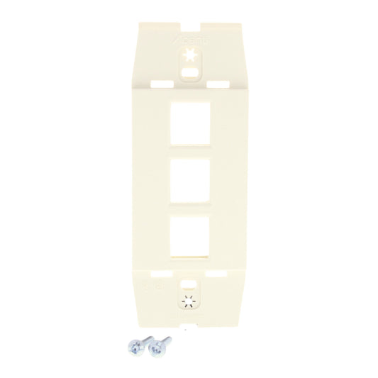 Leviton AC643-NTL Natural Acenti Quickport 1-Gang 3-Port Nylon Wallplate Insert