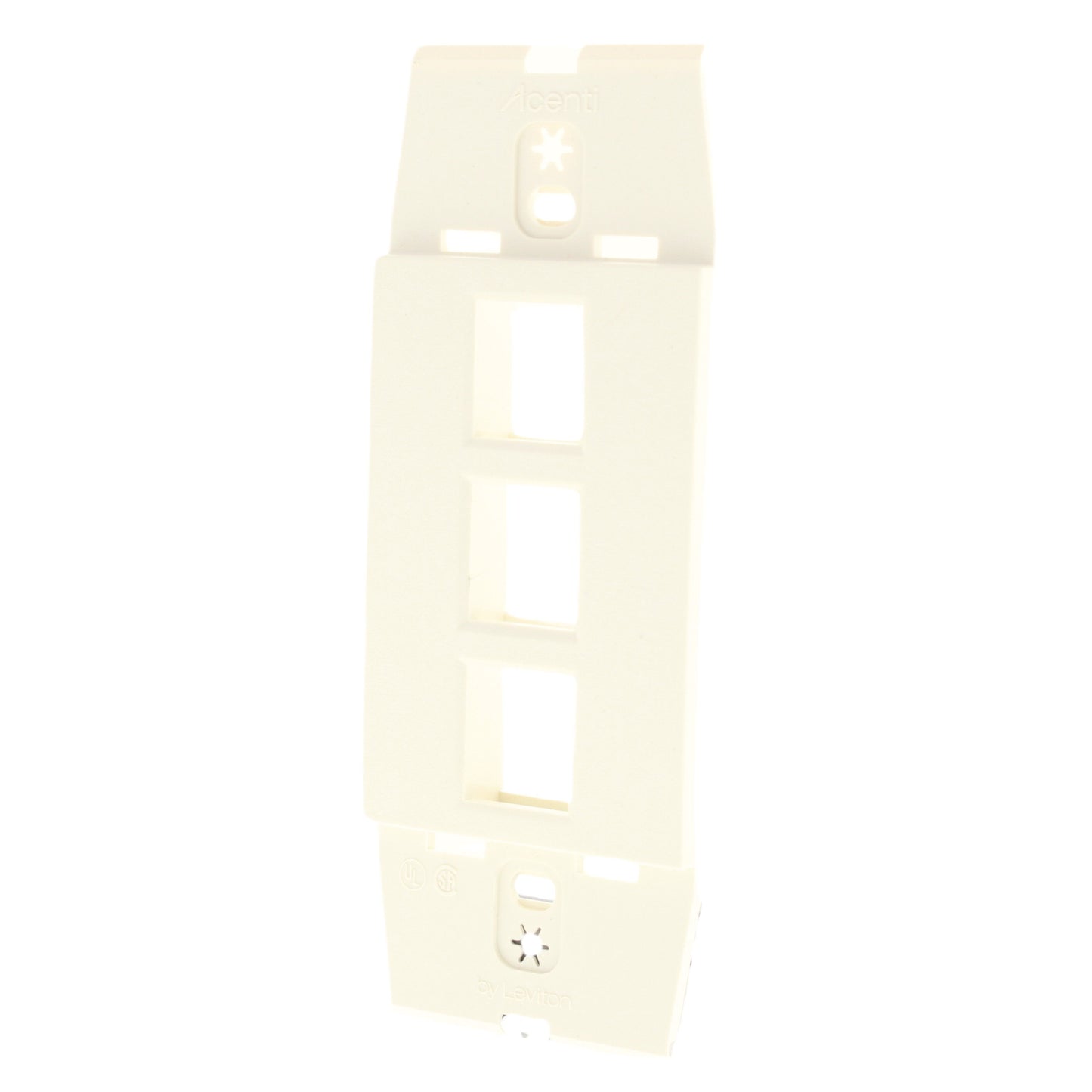 Leviton AC643-NTL Natural Acenti Quickport 1-Gang 3-Port Nylon Wallplate Insert