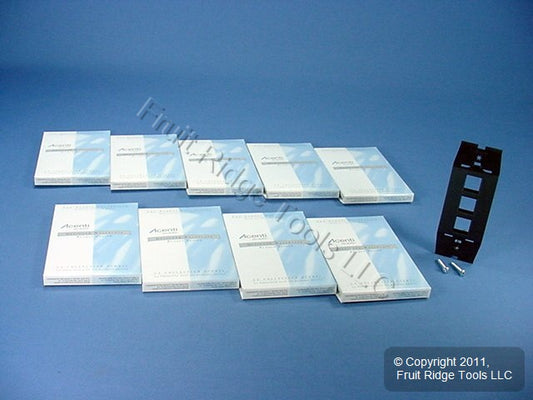 10 Leviton Quickport Onyx Black Acenti 3Port Polymer Wallplate Inserts AC643-ONX