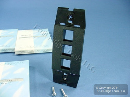10 Leviton Quickport Onyx Black Acenti 3Port Polymer Wallplate Inserts AC643-ONX