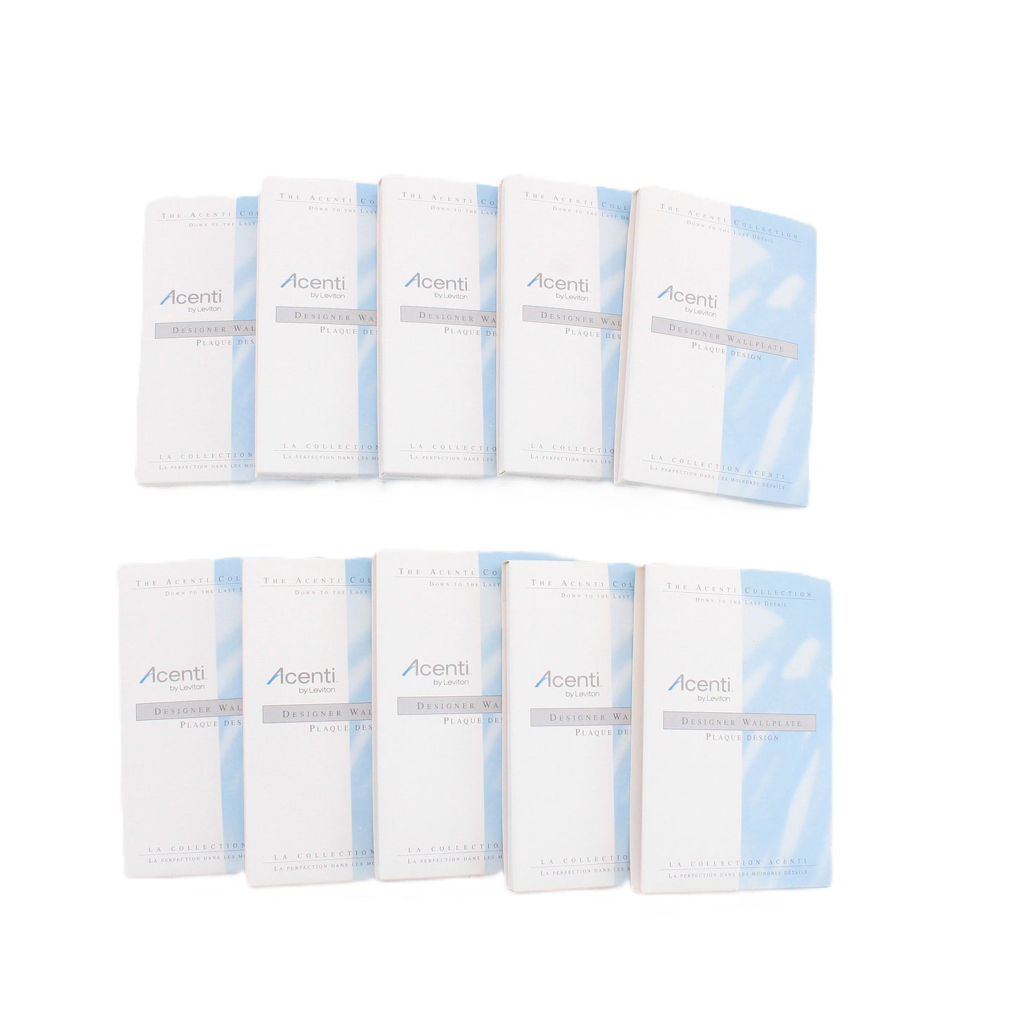 Leviton AC643-QTZ Quartz 1-Gang 3-Port Quickport Wallplate Cover Inserts 10-pack