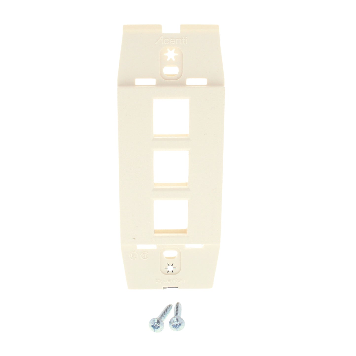 Leviton AC643-QTZ Quartz Acenti Quickport 1-Gang 3-Port Nylon Wallplate Insert