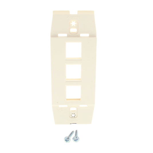 Leviton AC643-QTZ Quartz Acenti Quickport 1-Gang 3-Port Nylon Wallplate Insert