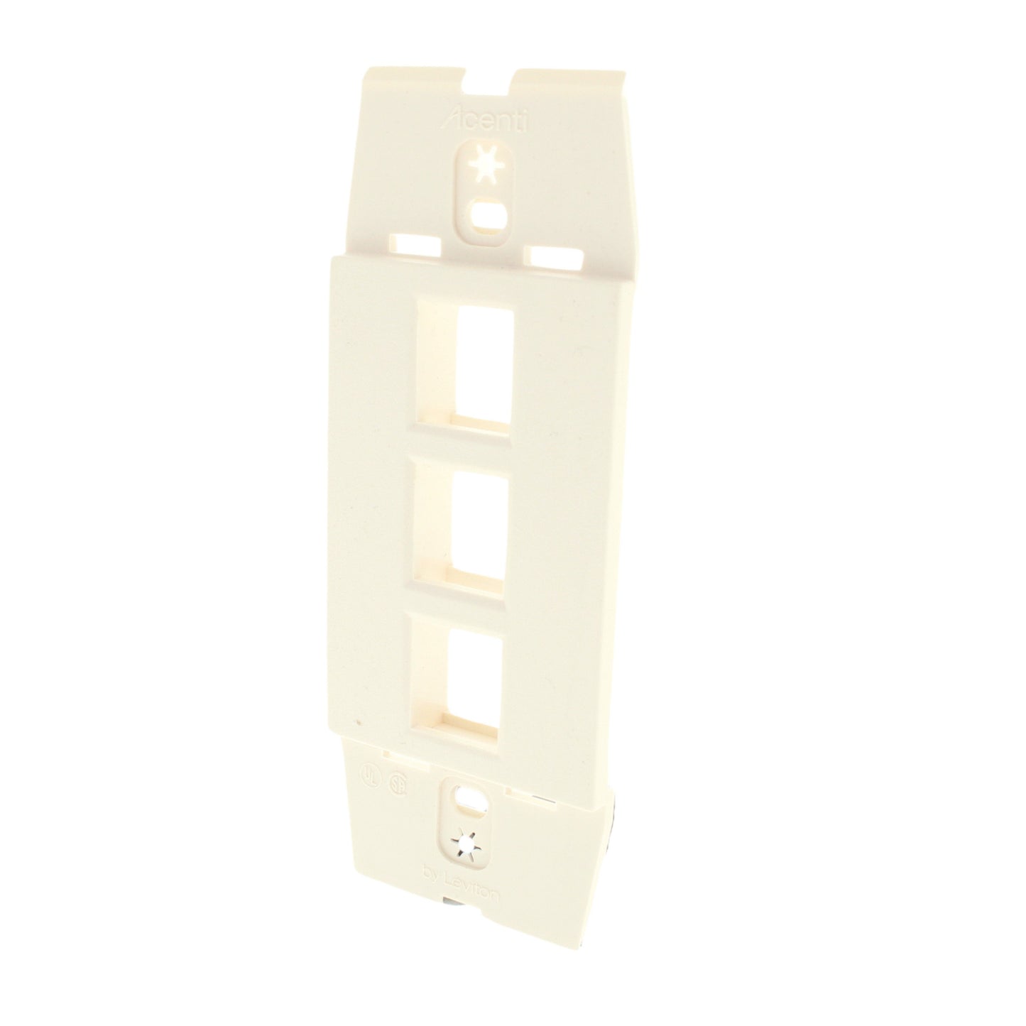 Leviton AC643-QTZ Quartz Acenti Quickport 1-Gang 3-Port Nylon Wallplate Insert