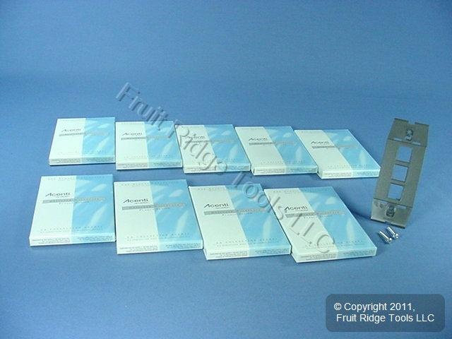 10 Leviton Quickport Slate Gray Acenti 3Port Polymer Wallplate Inserts AC643-SLT