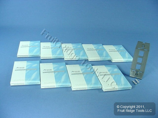 10 Leviton Quickport Slate Gray Acenti 3Port Polymer Wallplate Inserts AC643-SLT