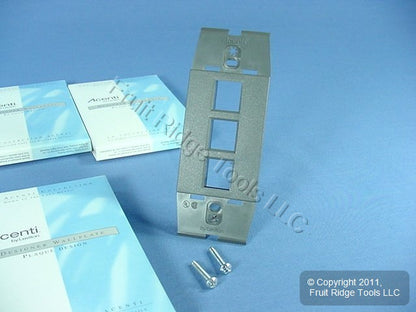 10 Leviton Quickport Slate Gray Acenti 3Port Polymer Wallplate Inserts AC643-SLT
