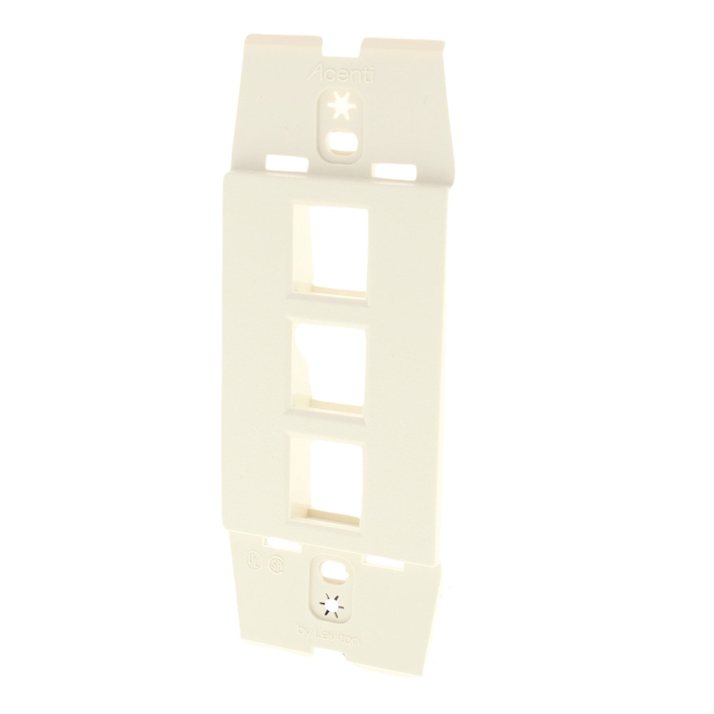 Leviton AC643-SND Sand Acenti Quickport 1-Gang 3-Port Wallplate Insert Cover
