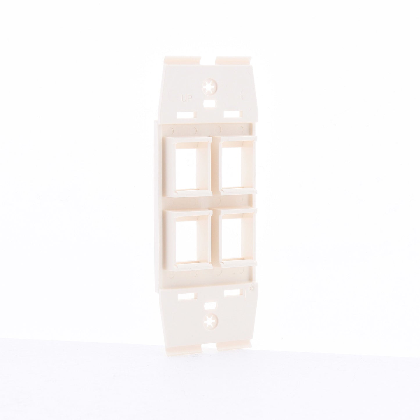 Leviton AC644-NTL Natural Quickport Acenti 1Gang 4-Port Polymer Wallplate Insert