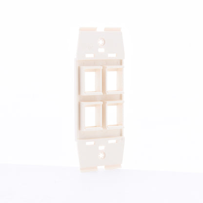 Leviton AC644-NTL Natural Quickport Acenti 1Gang 4-Port Polymer Wallplate Insert