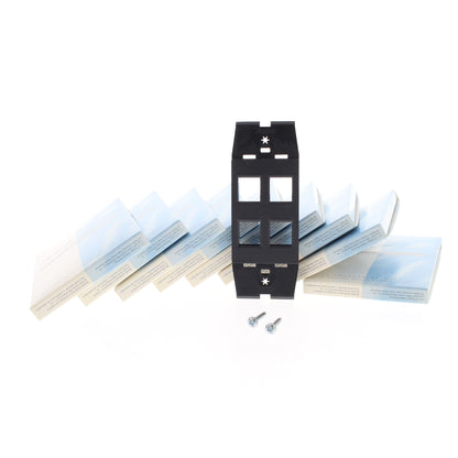 10 Leviton Quickport Onyx Black Acenti 4Port Polymer Wallplate Inserts AC644-ONX
