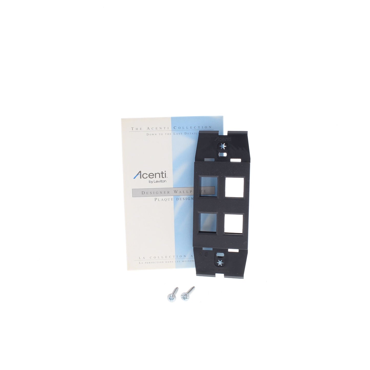 10 Leviton Quickport Onyx Black Acenti 4Port Polymer Wallplate Inserts AC644-ONX