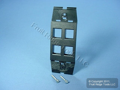 Leviton Quickport Onyx Black Acenti 1G 4-Port Polymer Wallplate Insert AC644-ONX