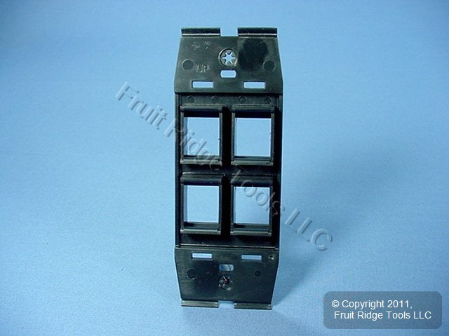 Leviton Quickport Onyx Black Acenti 1G 4-Port Polymer Wallplate Insert AC644-ONX