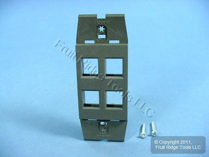 Leviton Slate Gray Quickport Acenti 1G 4-Port Polymer Wallplate Insert AC644-SLT