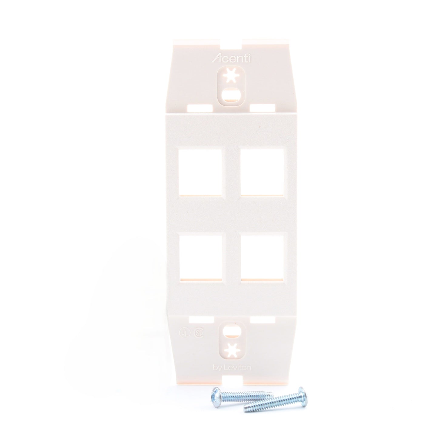 Leviton AC644-SND Acenti Sand Quickport 1-Gang 4-Port Polymer Wallplate Insert