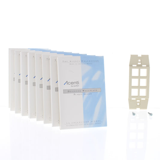 Leviton Acenti AC646-DFT Driftwood 6-Port Quickport Decora Wallplate Insert 10pc