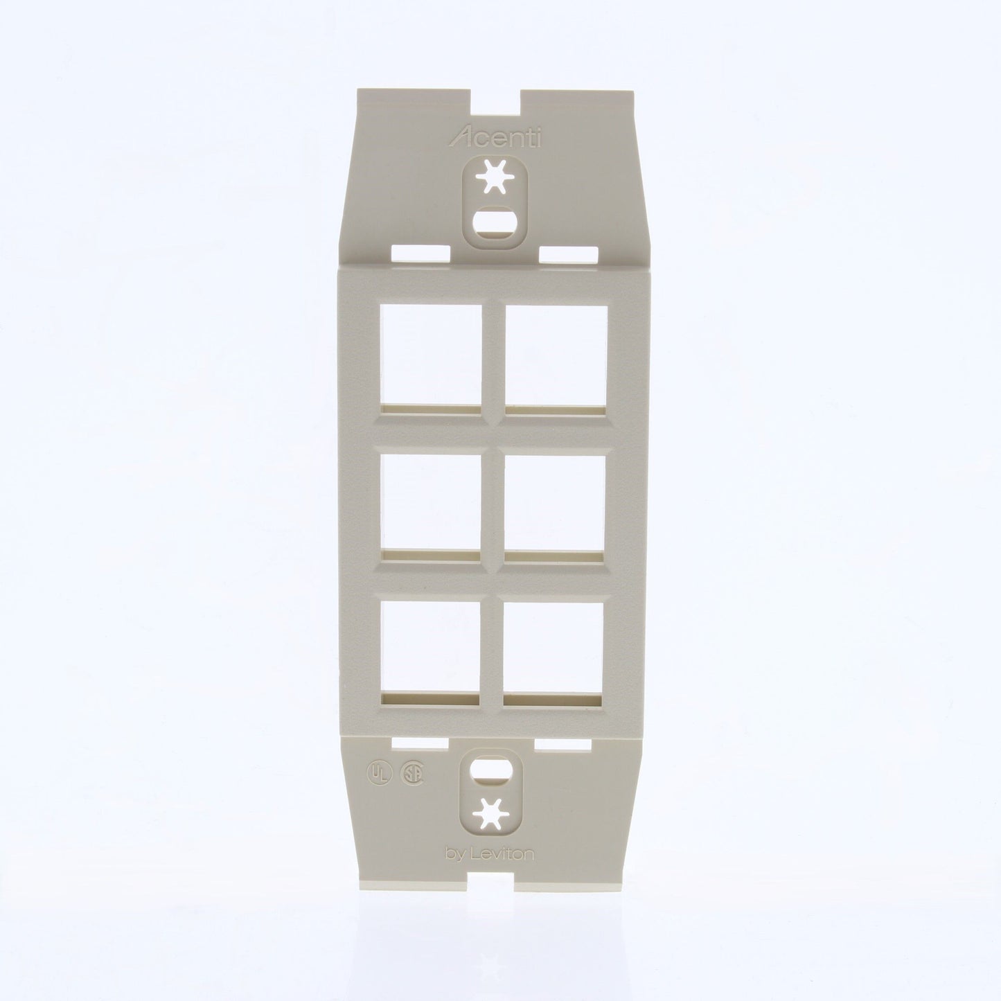 Leviton Acenti AC646-DFT Driftwood 6-Port Quickport Decora Wallplate Insert 10pc