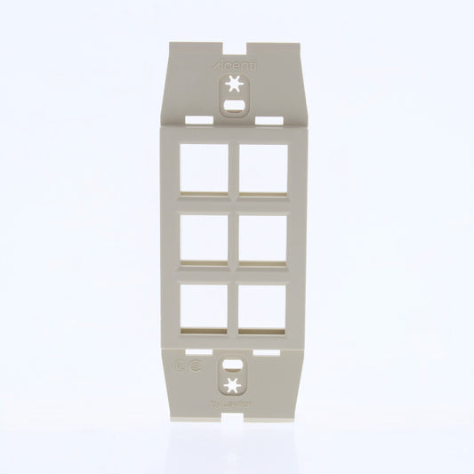 Leviton Acenti AC646-DFT Driftwood 6-Port Quickport Decora Wallplate Insert 10pc