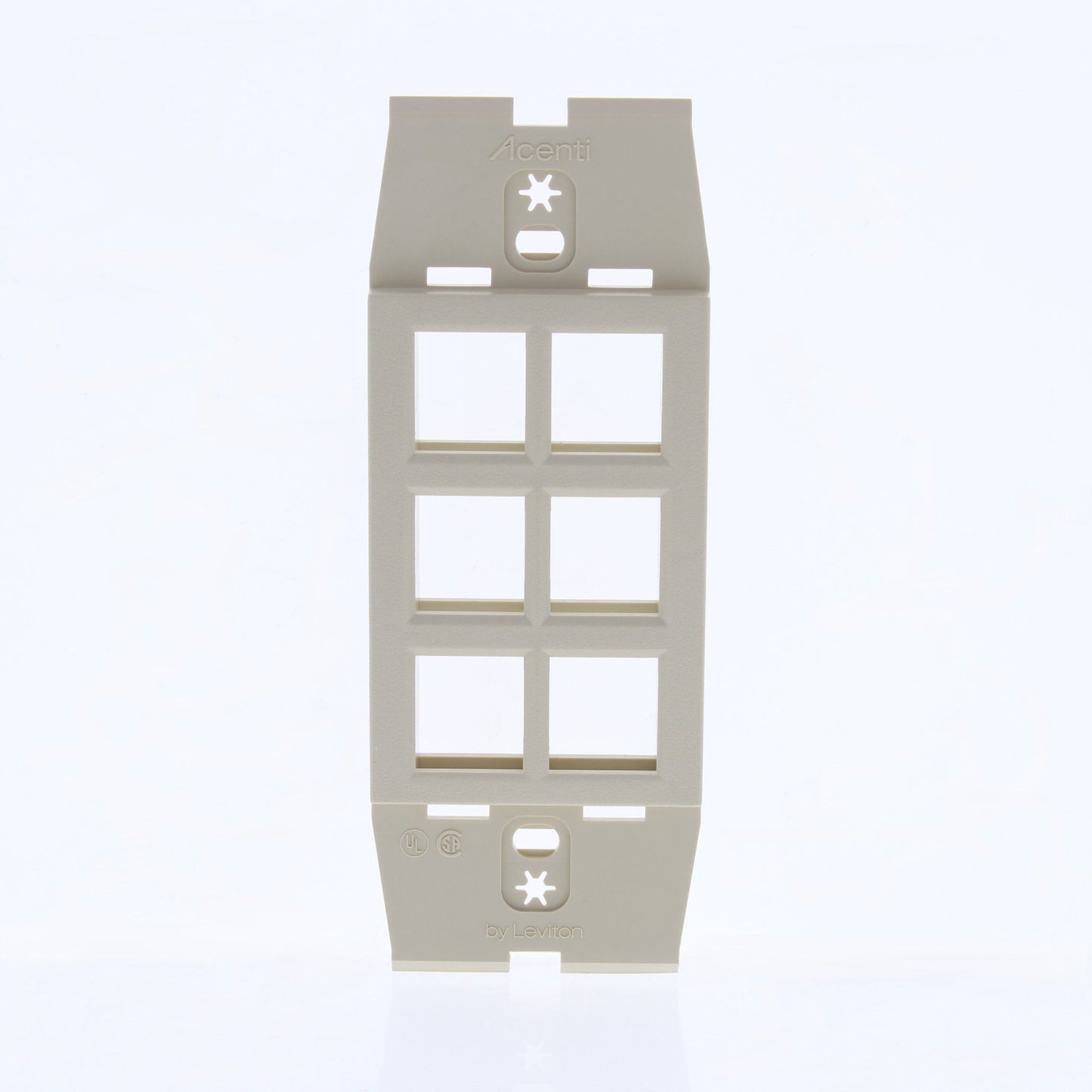 Leviton AC646-DFT Quickport Driftwood Acenti 6-Port Polymer Wallplate Insert