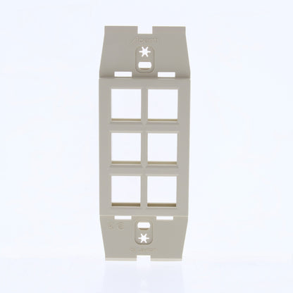 Leviton AC646-DFT Quickport Driftwood Acenti 6-Port Polymer Wallplate Insert