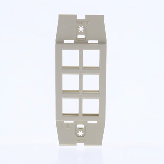 Leviton AC646-DFT Quickport Driftwood Acenti 6-Port Polymer Wallplate Insert