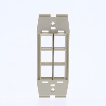 Leviton AC646-DFT Quickport Driftwood Acenti 6-Port Polymer Wallplate Insert