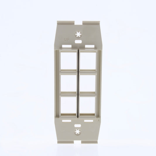 Leviton AC646-DFT Quickport Driftwood Acenti 6-Port Polymer Wallplate Insert