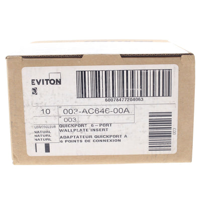 10 Leviton Quickport Natural Acenti 6-Port Polymer Wallplate Inserts AC646-NTL