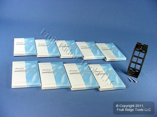 10 Leviton Quickport Onyx Black Acenti 6Port Polymer Wallplate Inserts AC646-ONX