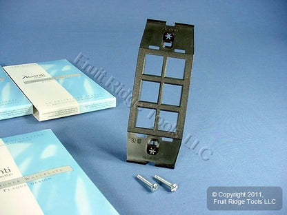 10 Leviton Quickport Onyx Black Acenti 6Port Polymer Wallplate Inserts AC646-ONX