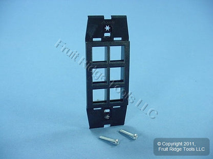 Leviton Quickport Onyx Black Acenti 1G 6-Port Polymer Wallplate Insert AC646-ONX