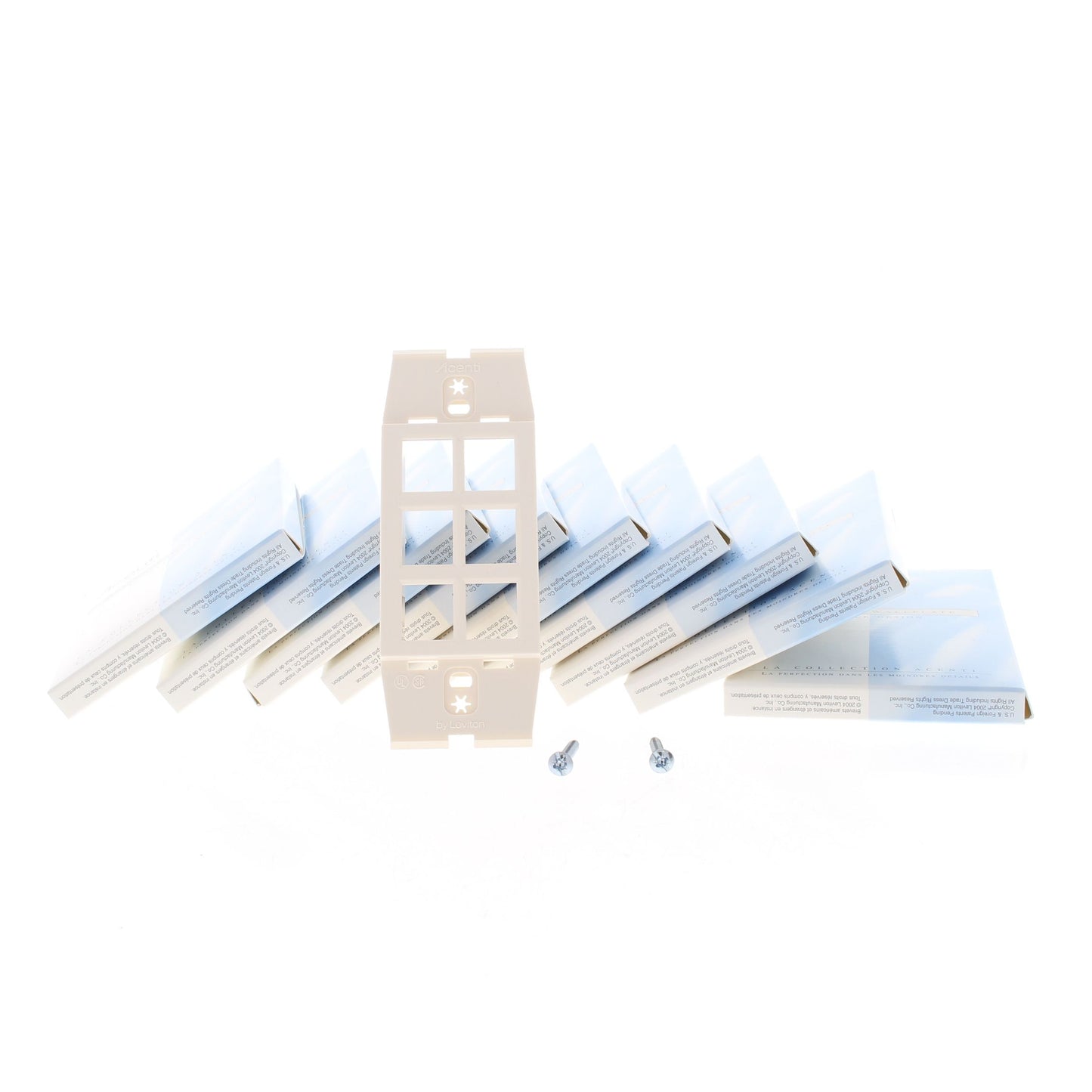 Leviton AC646-QTZ Quartz 1-Gang 6-Port Quickport Wallplate Cover Inserts 10-pack