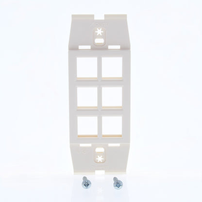 Leviton AC646-QTZ Quartz Quickport Acenti 1G 6-Port Polymer Wallplate Insert