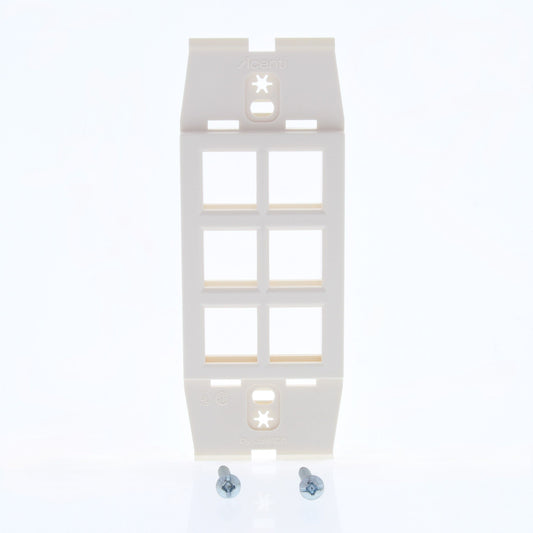 Leviton AC646-QTZ Quartz Quickport Acenti 1G 6-Port Polymer Wallplate Insert