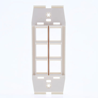 Leviton AC646-QTZ Quartz Quickport Acenti 1G 6-Port Polymer Wallplate Insert