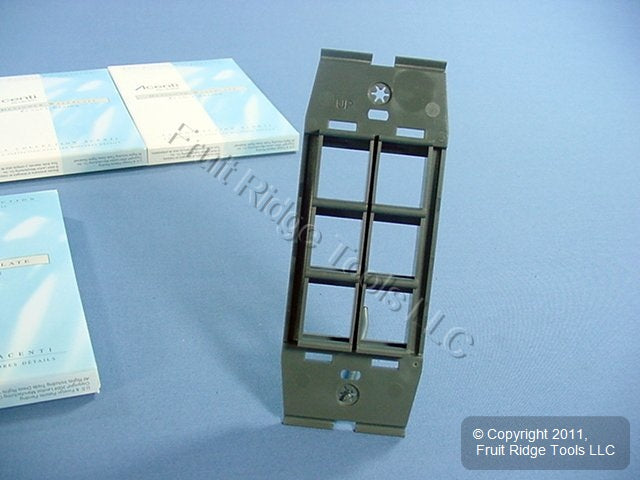 Leviton AC646-SLT Slate 1-Gang 6-Port Quickport Wallplate Cover Inserts 10-pack