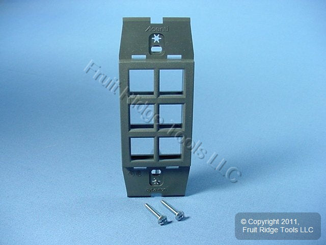 Leviton Quickport Slate Gray Acenti 1G 6-Port Polymer Wallplate Insert AC646-SLT